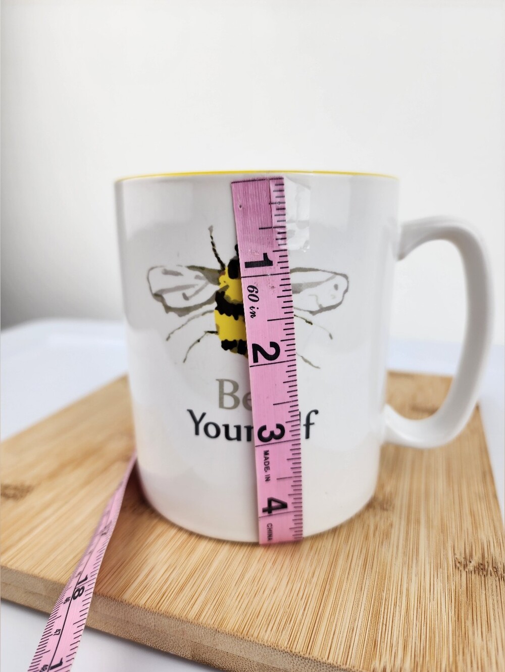 The Old Pottery Bee Yourself Yellow Interior Ceramic Coffee Mug - Picture 9 of 11